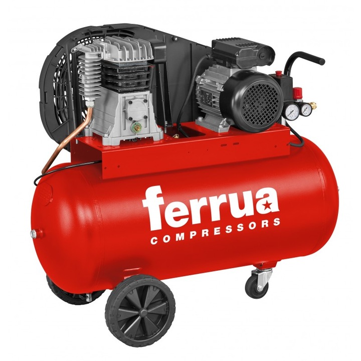 Compresor de aer FB28B-100 CM3 FERRUA, debit aer aspirat 330 l/min, capacitate butelie 100 L, presiune 10bar, 230V