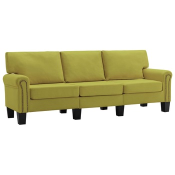 Canapea tapitata cu 3 locuri vidaXL, Tesatura, 198,5 x 70 x 75 cm Verde Canapea tapitata cu 3 locuri vidaXL, Tesatura, 198,5 x 70 x 75 cm Verde