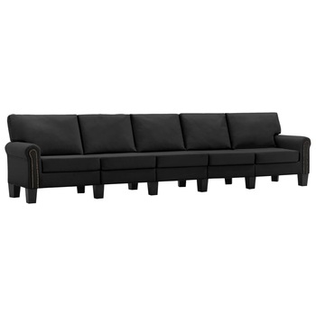 Canapea tapitata cu 5 locuri vidaXL, Tesatura,310 x 70 x 75 cm Negru Canapea tapitata cu 5 locuri vidaXL, Tesatura,310 x 70 x 75 cm Negru
