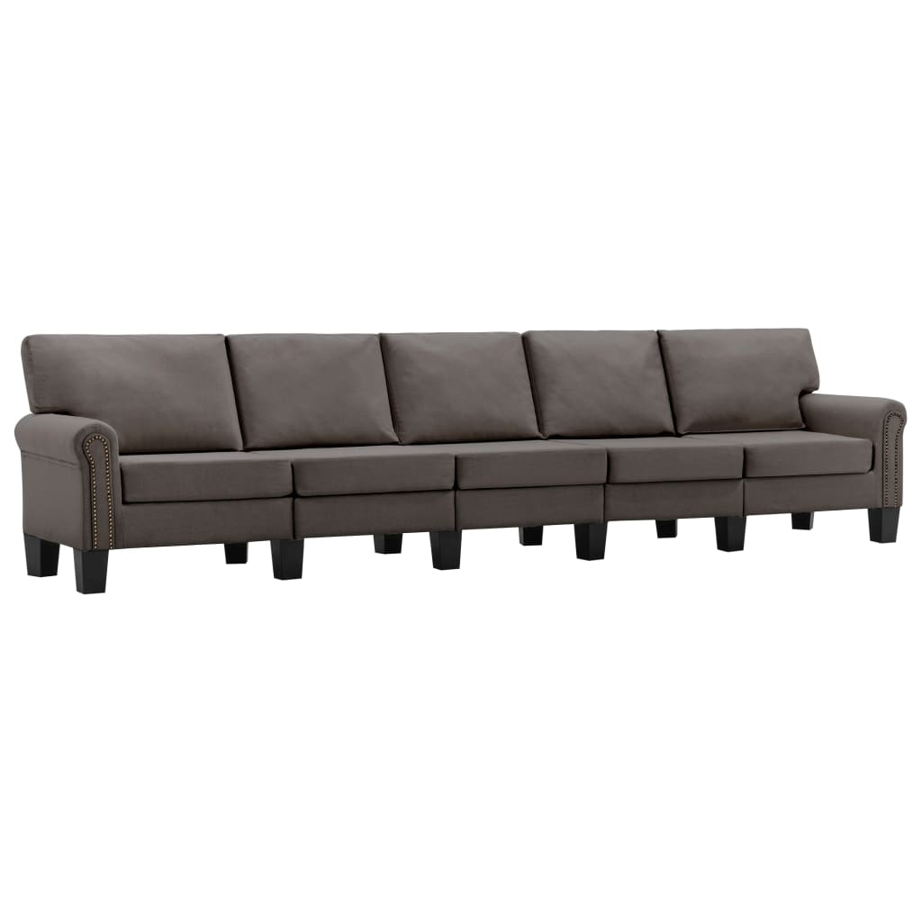 Canapea tapitata cu 5 locuri vidaXL- Tesatura, 310 x 70 x 75 cm Maro