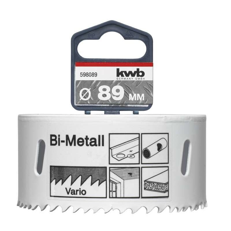 Carota 89x38 mm HSS-BIM-CO 8 % cobalt pentru INOX si metal, KWB Professional