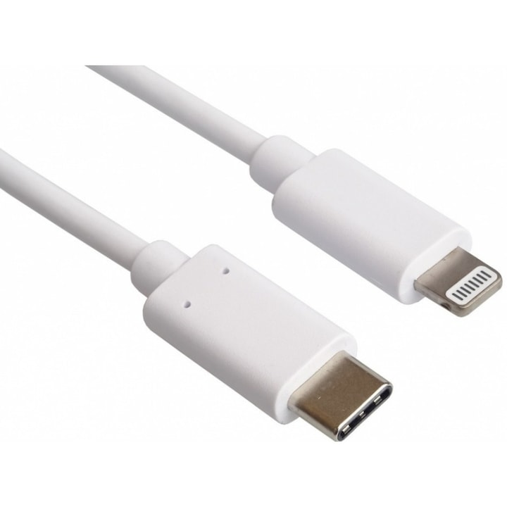 Cablu de incarcare rapida si sincronizare date compatibil iPhone, cu conector USB tip C, pentru modelele 5,6,7,8, X, XR, XS,11, 12, 13, 14 (C/S/SE/Pro/Plus/Max/mini/Pro Max), estelle ®, lungime 1m, alb