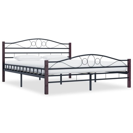 cadrului de pat metalic vidaXL, negru, 160 x 200 cm, metal, 21.18 kg