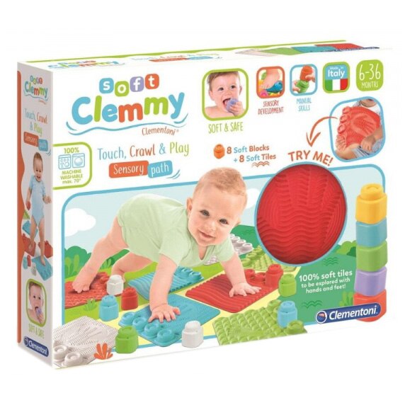 Covoras senzorial Soft Clemmy, 8 cuburi