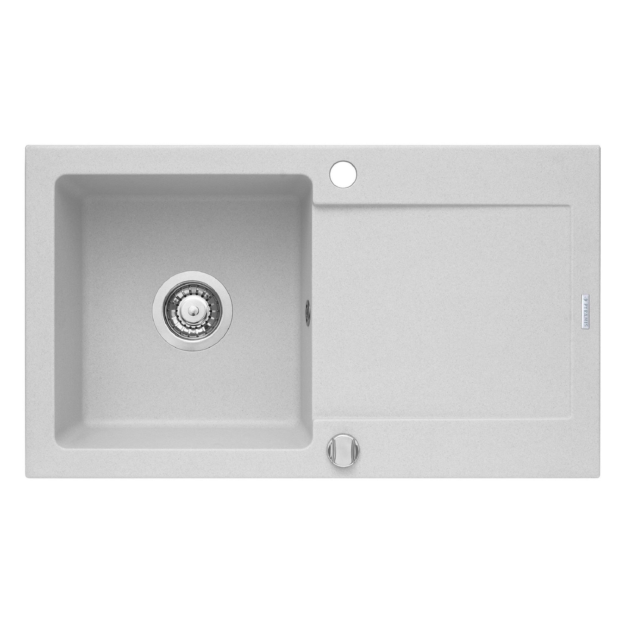 Chiuveta bucatarie Pyramis MIDO, 760x440mm, adancime 170mm, reversibila, Pyragranite alb