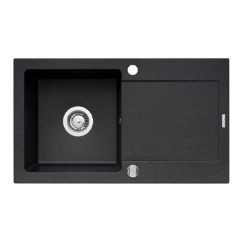 Chiuveta bucatarie Pyramis MIDO, 760x440mm, adancime 170mm, reversibila, Pyragranite negru Chiuveta bucatarie Pyramis MIDO, 760x440mm, adancime 170mm, reversibila, Pyragranite negru