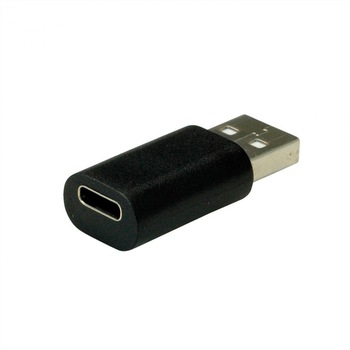 Adaptor USB 2.0 tip A la USB-C T-M Negru, Value 12.99.2995 Adaptor USB 2.0 tip A la USB-C T-M Negru, Value 12.99.2995