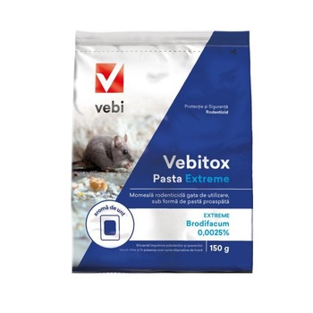 Raticid profesional pentru soareci si sobolani, Vebitox Pasta Extreme 150 g Raticid profesional pentru soareci si sobolani, Vebitox Pasta Extreme 150 g