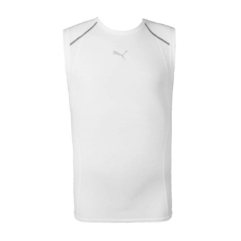 Maiou Sport Puma Advanced, Unisex, din bumbac, Alb, M Maiou Sport Puma Advanced, Unisex, din bumbac, Alb, M