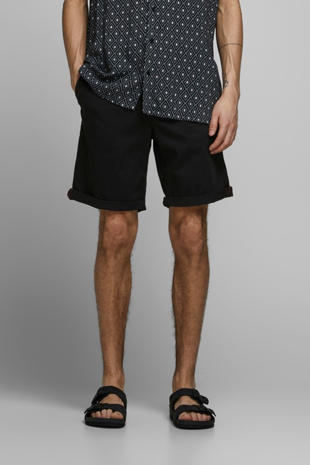 Jack&Jones, Bermude chino slim fit Bowie, Negru