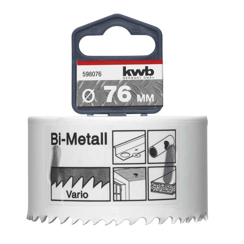 Carota 76x38 mm HSS-BIM-CO 8 % cobalt pentru INOX si metal, KWB Professional