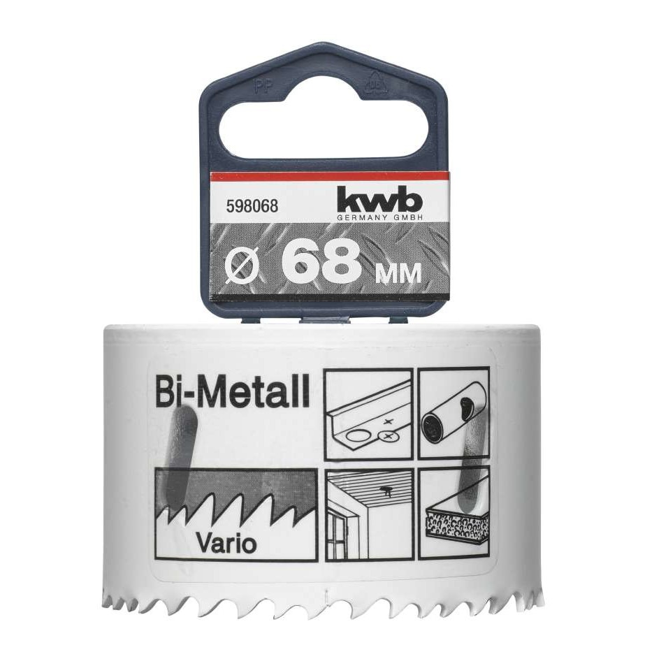 Carota 68x38 mm HSS-BIM-CO 8 % cobalt pentru INOX si metal, KWB Professional