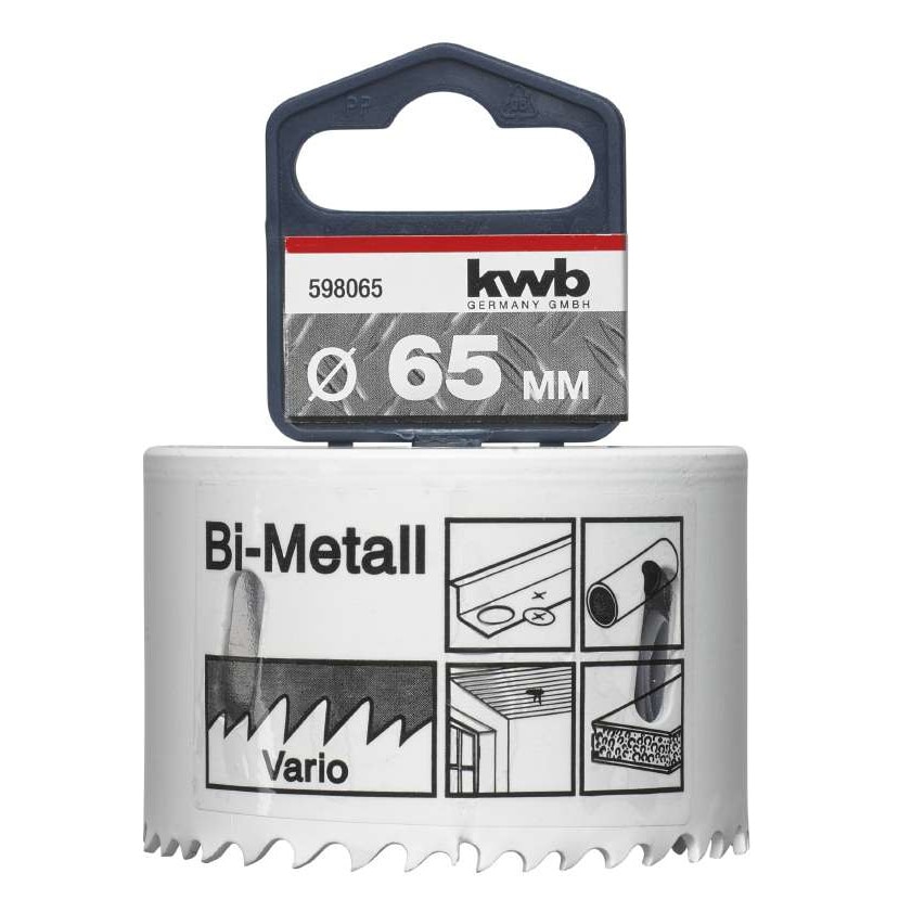 Carota 65x38 mm HSS-BIM-CO 8 % cobalt pentru INOX si metal, KWB Professional