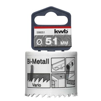 Carota 51x38 mm HSS-BIM-CO 8 % cobalt pentru INOX si metal, KWB Professional Carota 51x38 mm HSS-BIM-CO 8 % cobalt pentru INOX si metal, KWB Professional