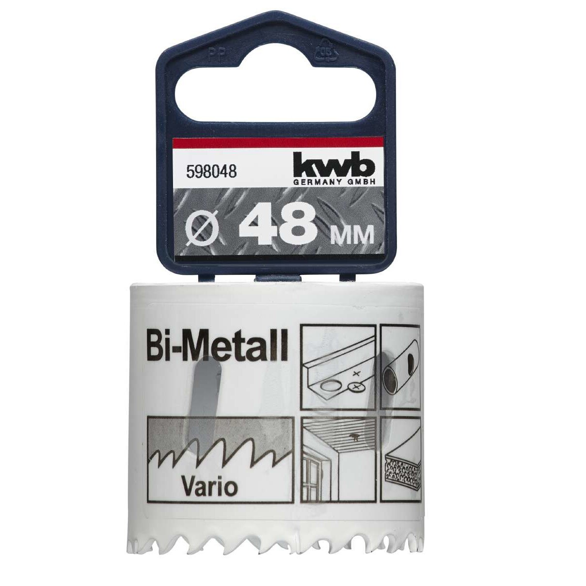 Carota 48x38 mm HSS-BIM-CO 8 % cobalt pentru INOX si metal, KWB Professional
