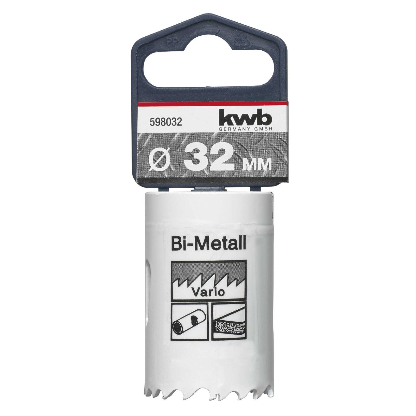 Carota 32x38 mm HSS-BIM-CO 8 % cobalt pentru INOX si metal, KWB Professional