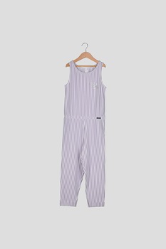 Skiny, Salopeta de pijama cu dungi, Alb/Lila Skiny, Salopeta de pijama cu dungi, Alb/Lila