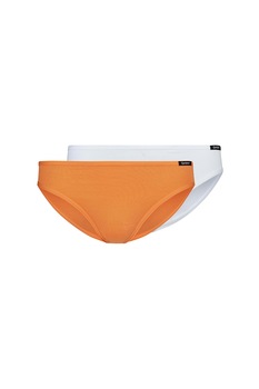 Skiny, Set 2 perechi de chiloti din amestec de bumbac, Oranj/Alb, 140 CM Skiny, Set 2 perechi de chiloti din amestec de bumbac, Oranj/Alb, 140 CM