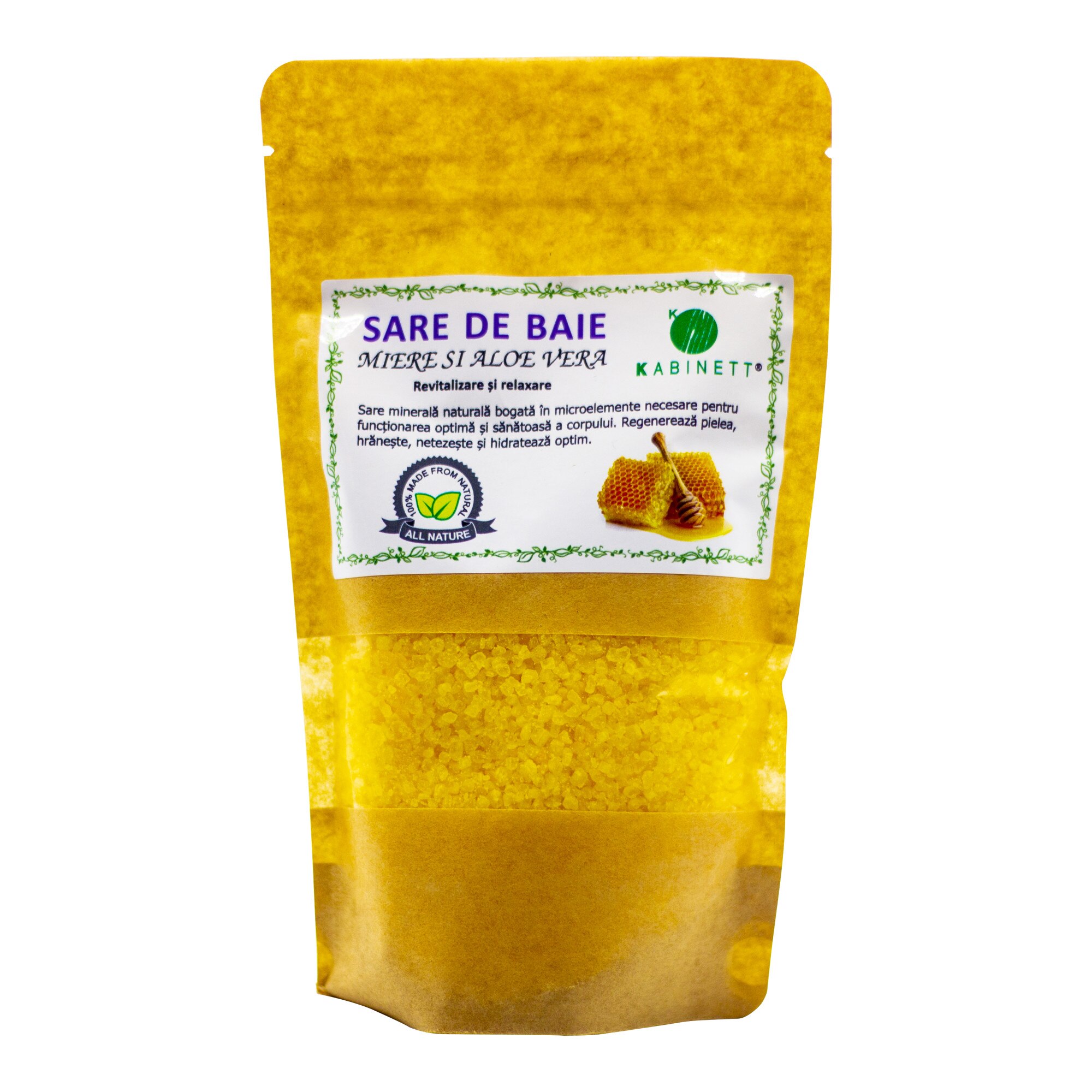 Sare de baie cu miere si aloe vera 500 g