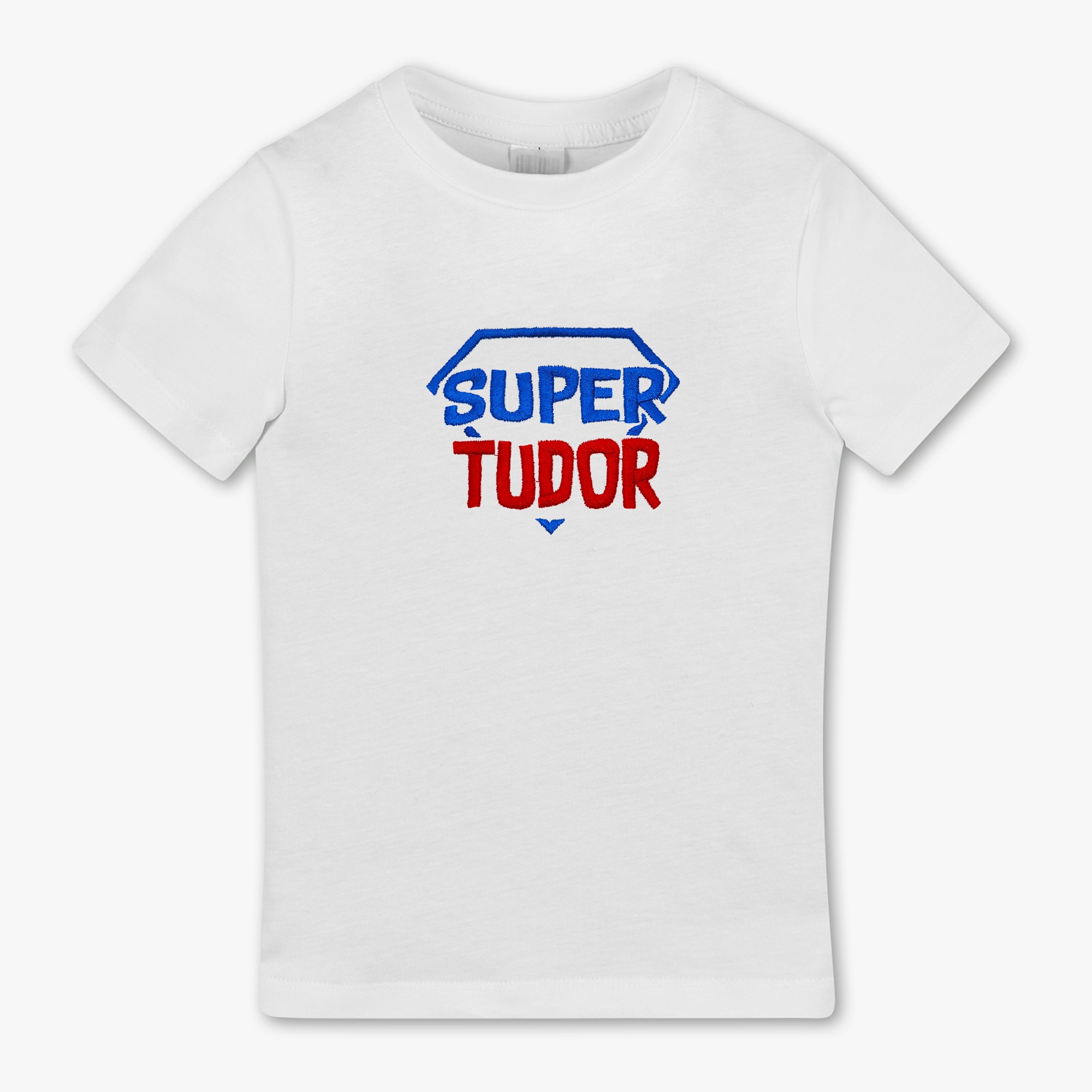 Tricou copii, LWS, bumbac organic, model super erou Tudor, Alb