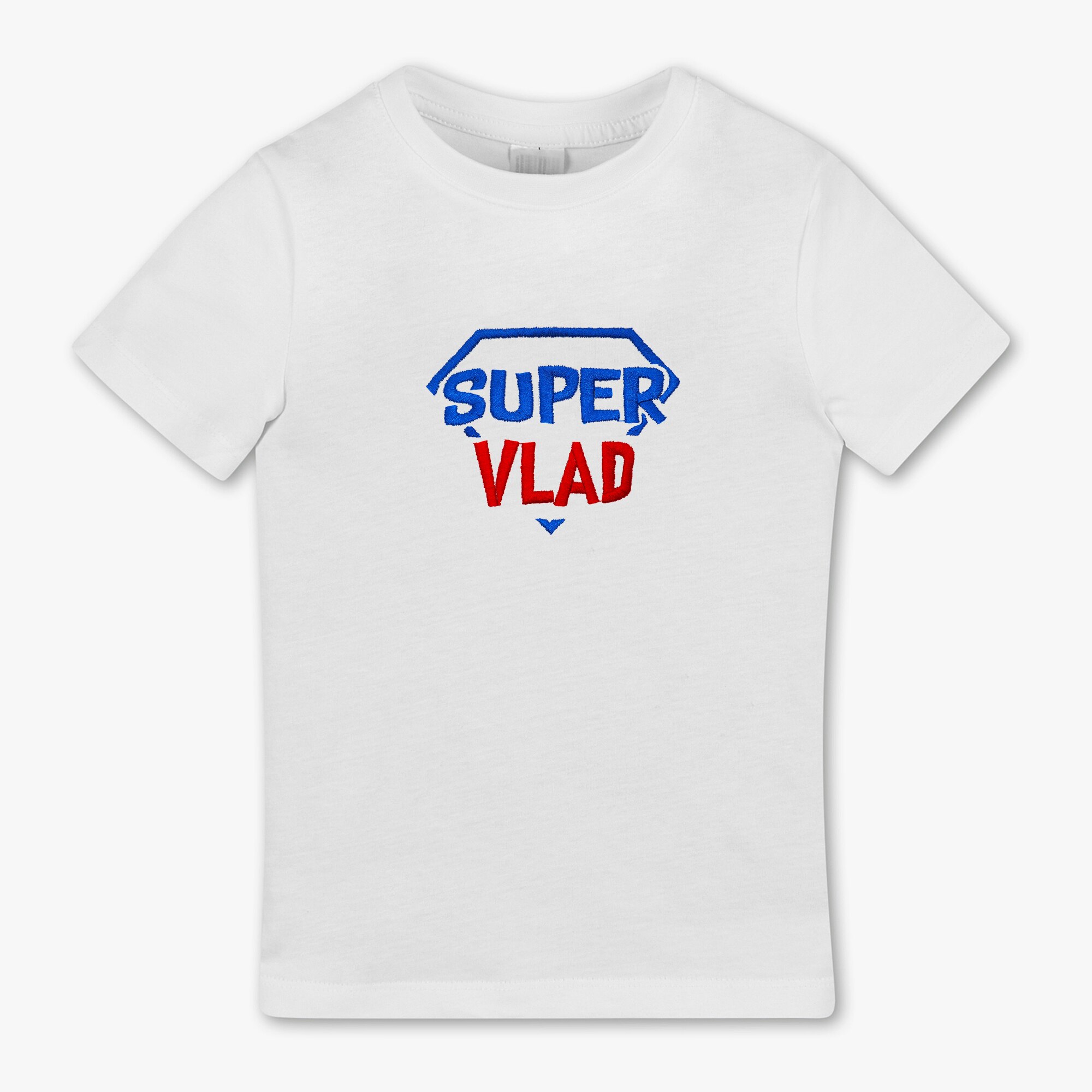 Tricou copii, LWS, bumbac organic, model super erou Vlad, Alb