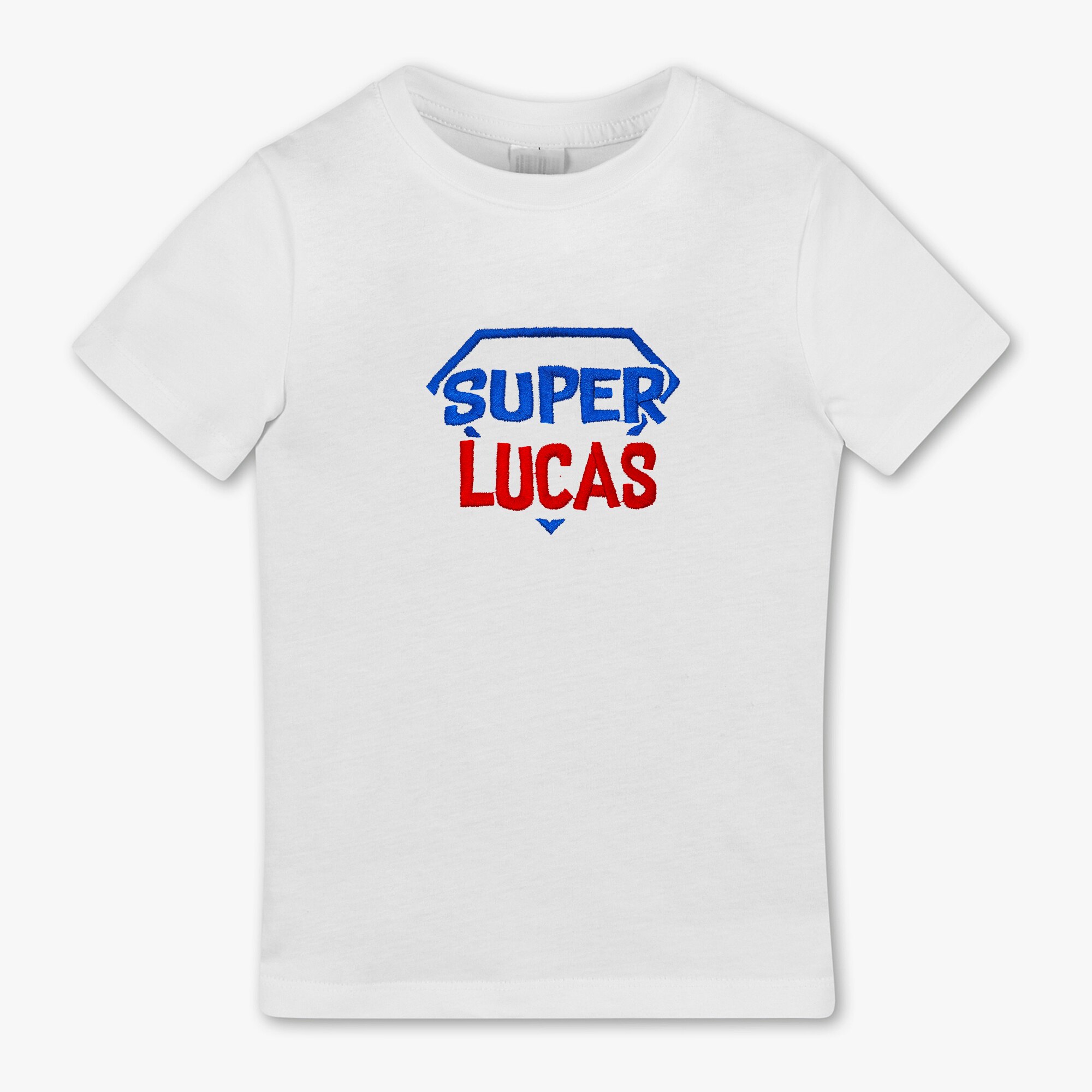 Tricou copii, LWS, bumbac organic, alb, model super erou Lucas
