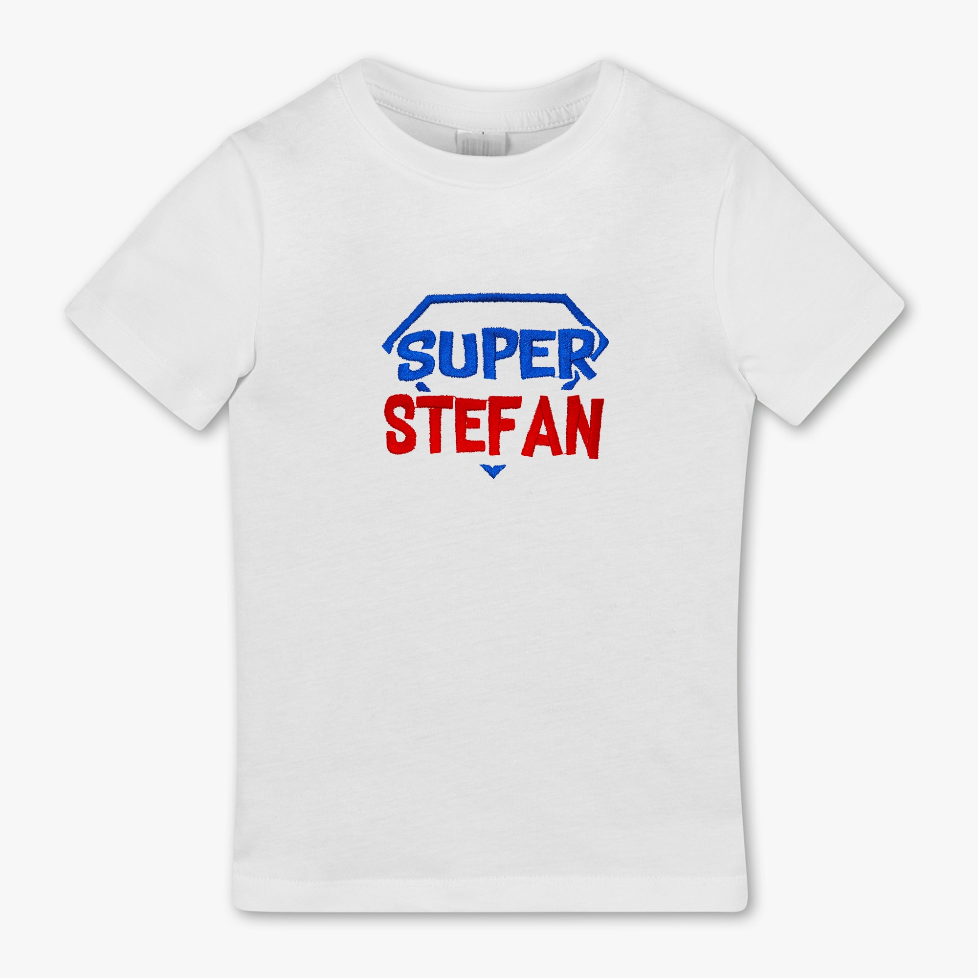 Tricou copii, LWS, bumbac organic, model super erou Stefan, Alb