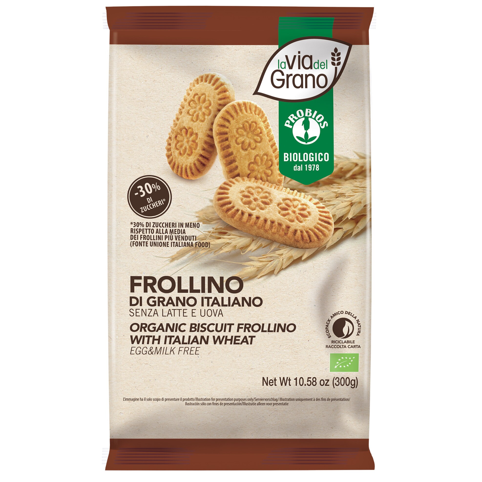 Biscuiti Eco din faina de grau Frollino 300g