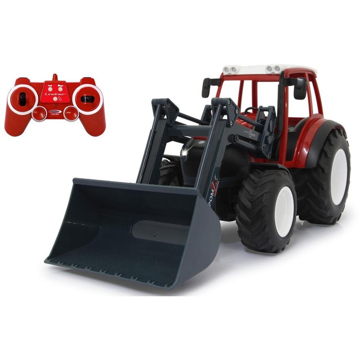 Tractor RC cu telecomanda Lindner Geotrack, Lungime 42.5 cm, Scara 1:16, cupa de incarcator, 2.4 Ghz, 6+
