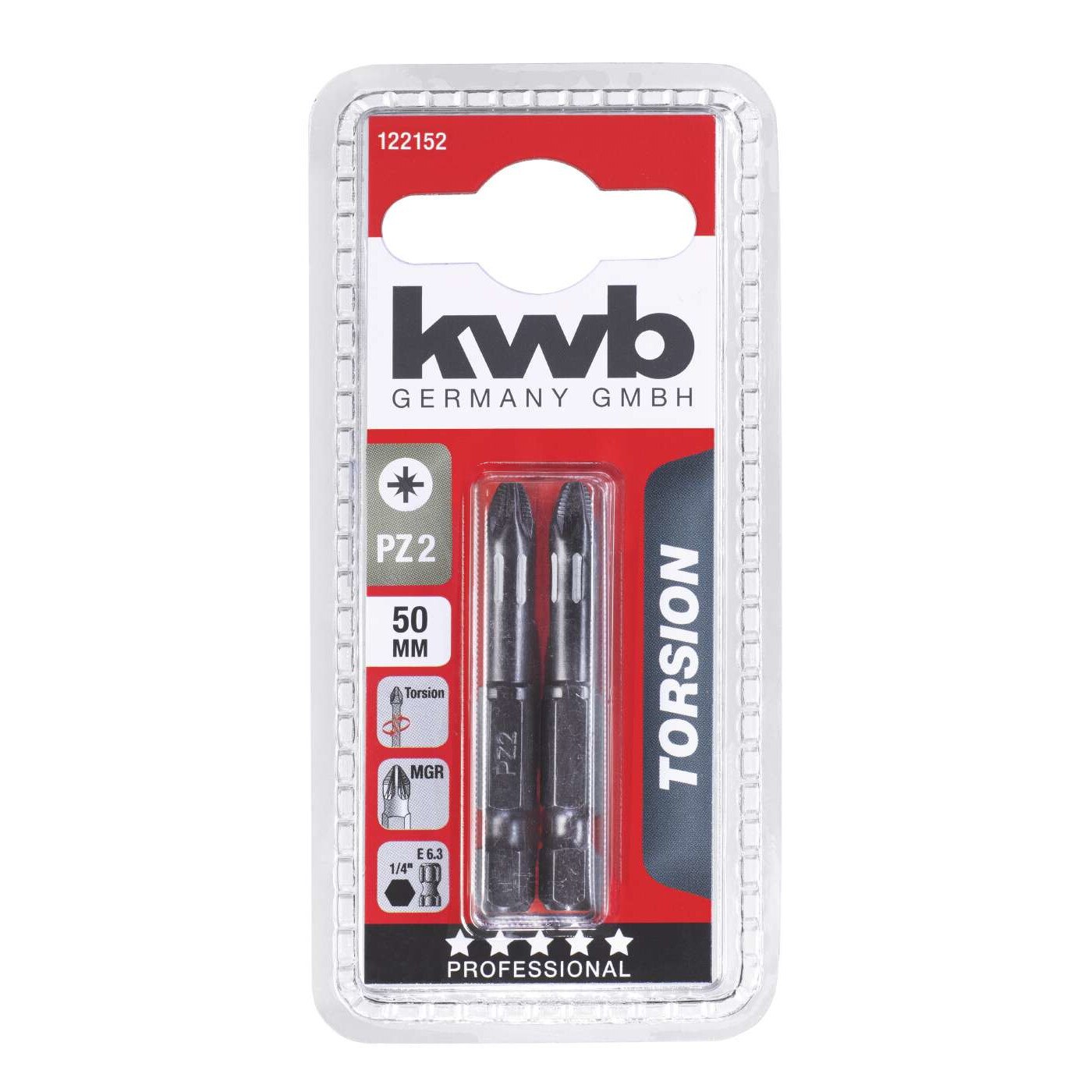 Biti Torsiune, 50 mm Pozidriv PZ 2, KWB Professional