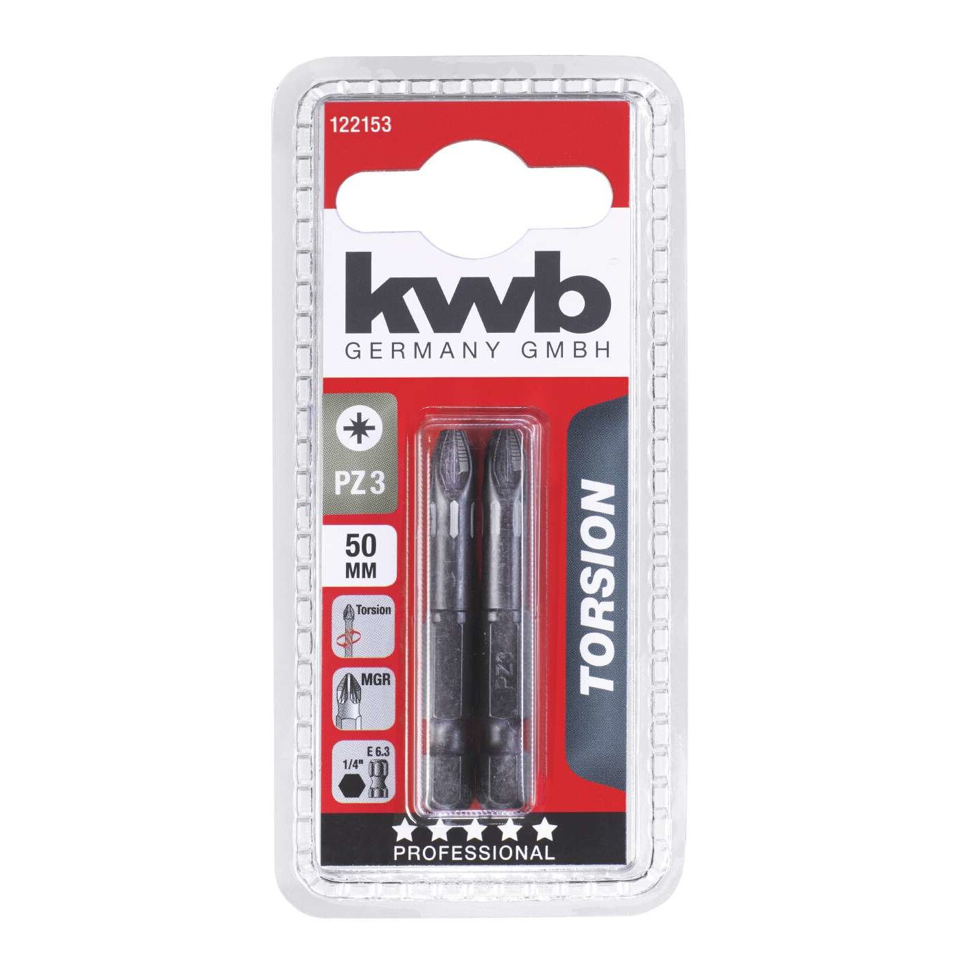 Biti Torsiune, 50 mm Pozidriv PZ 3, KWB Professional