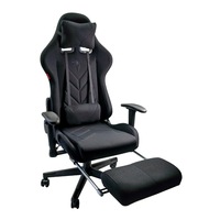 Scaun gaming B207 Spider, textil negru cu suport picioare
