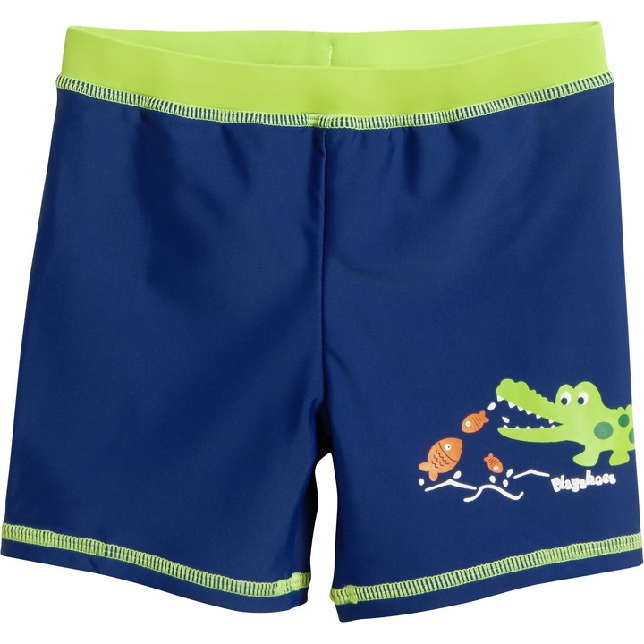 Slip de baie tip boxer, baieti,Playshoes, protectie UV 50+, Albastru/Verde
