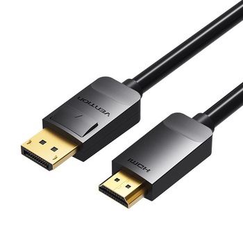 Cablu DP la HDMI , 3 Metri, Negru, Vention Cablu DP la HDMI , 3 Metri, Negru, Vention