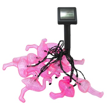 Ghirlanda solara Flamingo LED, 10 figurine 8x11 cm, lungime 1.8 m, roz, IP44 Ghirlanda solara Flamingo LED, 10 figurine 8x11 cm, lungime 1.8 m, roz, IP44