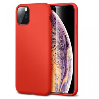 Husa pentru Apple iPhone 11 Pro Max, ultra slim, silicon Rosu, cu interior de catifea + Folie protectie ecran Joyshell