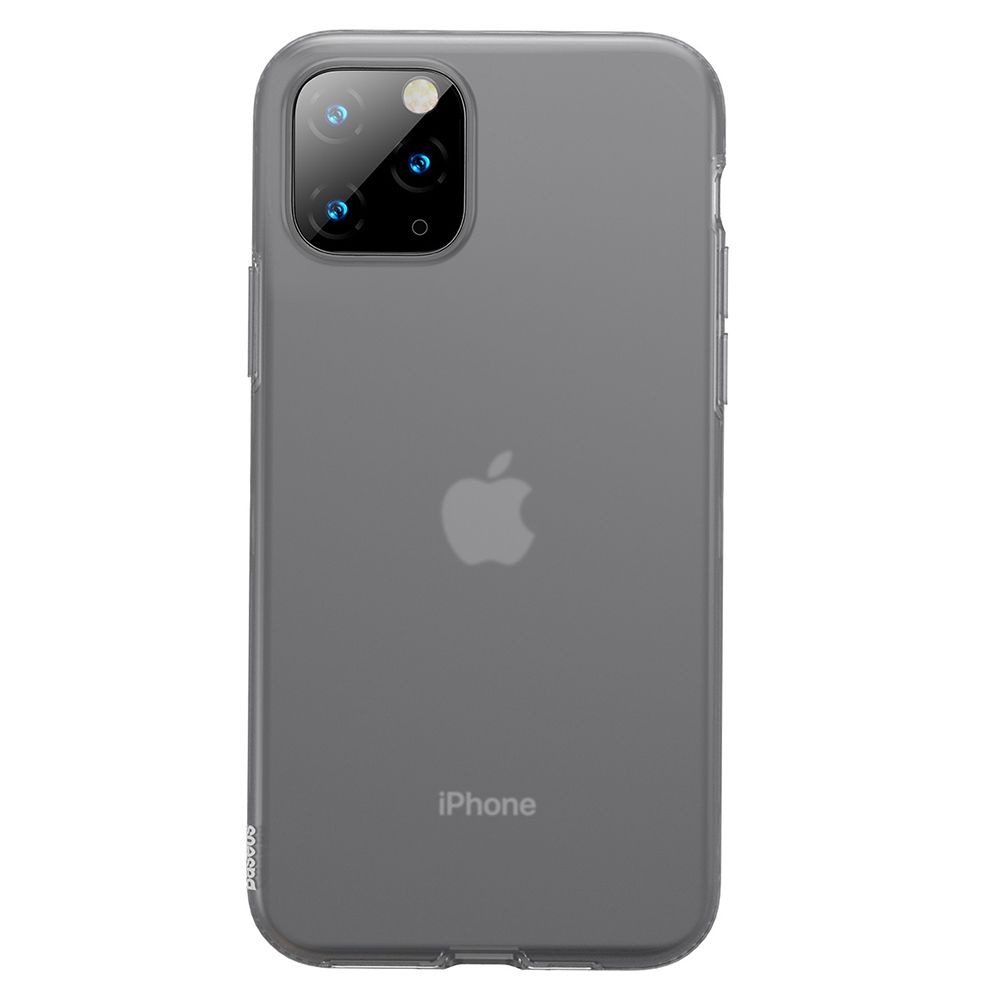 Husa protectie pentru Apple iPhone 11 Pro, din silicon, Fumurie + Folie de sticla, Joyshell
