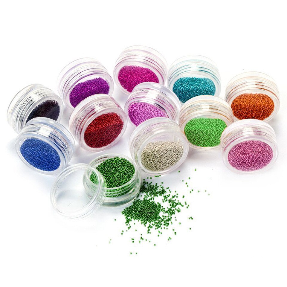 Set 12 decoratiuni nailart Caviar Unghii, pentru manichiura unghii false