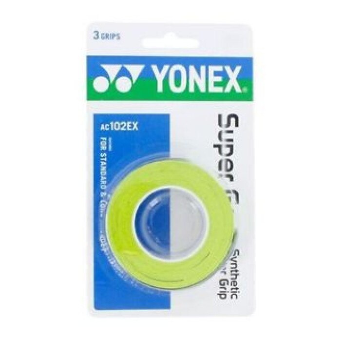 Overgrip Yonex Super Grap AC102EX, set 3 bucati, culoare verde (citrus green)