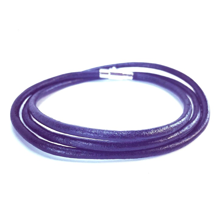 Bratara unisex, Goana, 100% Piele Naturala, Negru, Magnet