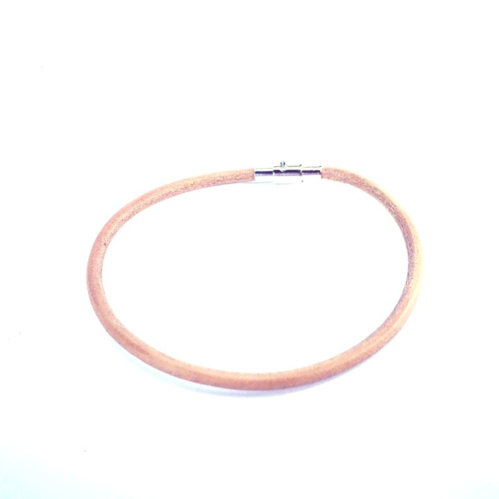 Bratara unisex, Goana, 100% Piele Naturala, Maro deschis, Magnet X1