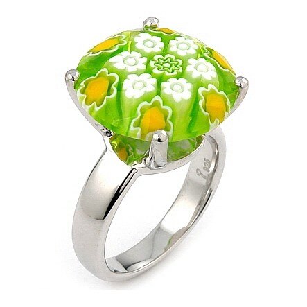 Inel argint rodiat cu sticla murano millefiori BeSpecial ISX0361 Argint 925 rodiat, fara nichel, sticla murano