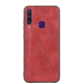 Husa Huawei Y5P Leather Coated Red Husa Huawei Y5P Leather Coated Red