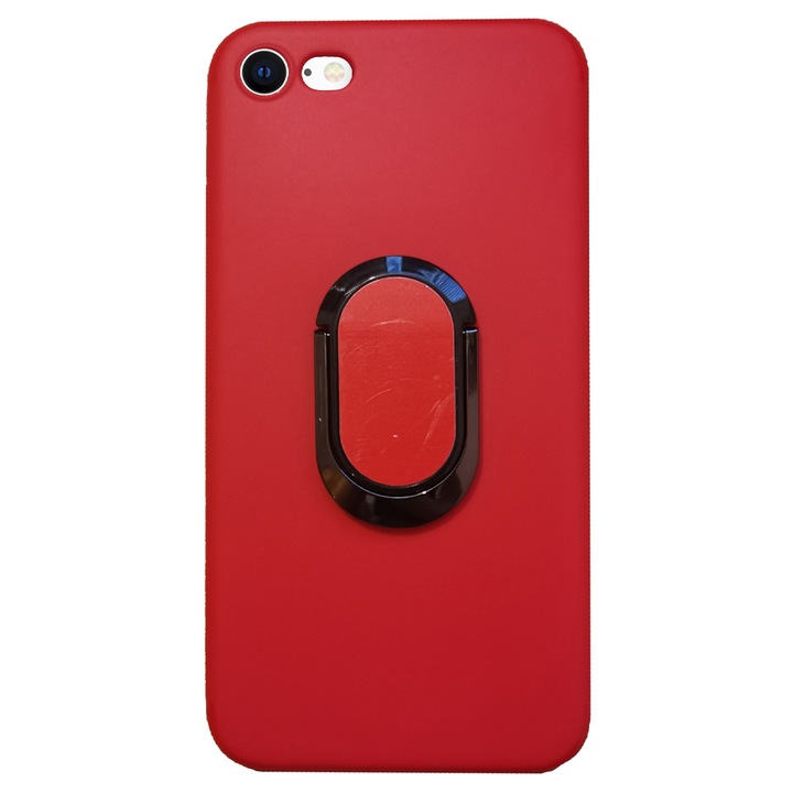 iPhone SE 2 2020 tok, SILKASE Kameravédelem, piros színű, szilikon