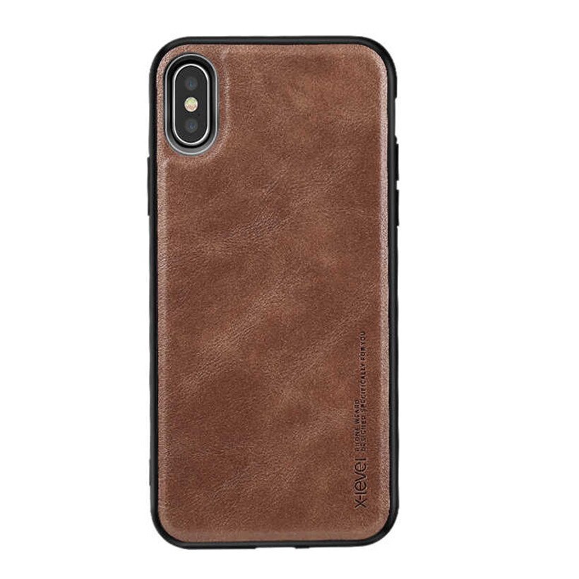 Husa protectie pentru Apple iPhone X / iPhone Xs, Maro + Folie de sticla, Joyshell