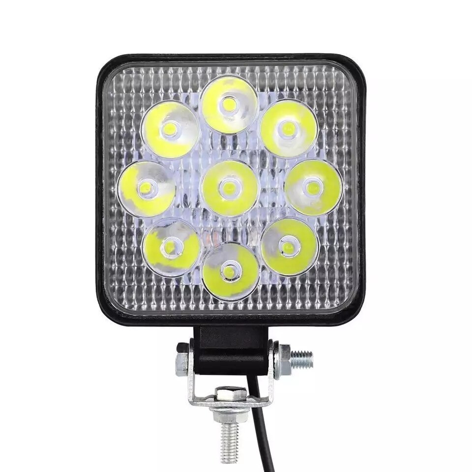 Proiector patrat cu led 12v-24v,27w , lumina alba 6000k, rezistent la apa