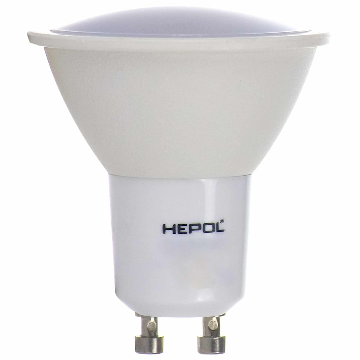 Bec LED HEPOL, forma spot, GU10, 6.5W, 30000 ore, lumina calda