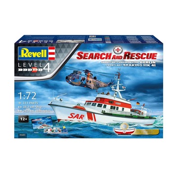 Navomodel de construit Revell model set cadou DGzRS Arkona si Westland Sea King Mk 41 311 piese Navomodel de construit Revell model set cadou DGzRS Arkona si Westland Sea King Mk 41 311 piese