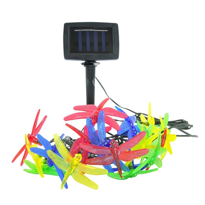 Ghirlanda solara Libelule, Polux, 20 figurine LED, 2 moduri iluminare, lungime 4 m, IP44