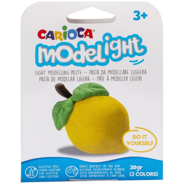 Plastilina ModeLight Carioca Lamaie, 3 culori/set